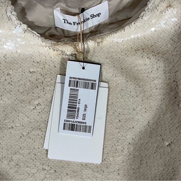 The Frankie Shop New Cream Sequin Mini Dress Riley Large - Picture 11 of 11